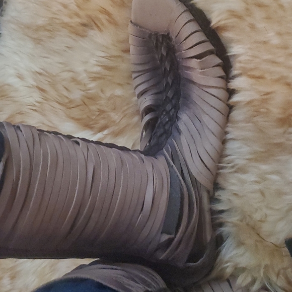 Freebird Steven by "India" Fringe Peeptoe Boots - Picture 6 of 12